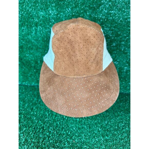 Borsalino Leather Hat 5 Panel Made In Italy Size Large Rare main image 7